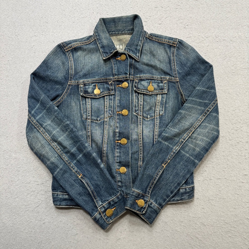 GAP 1969 Jacket Women's XS Blue Trucker Denim Dark Wash Classic Fit Outdoor
